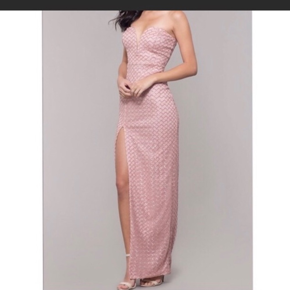 Symphony mauve colored sequin dress